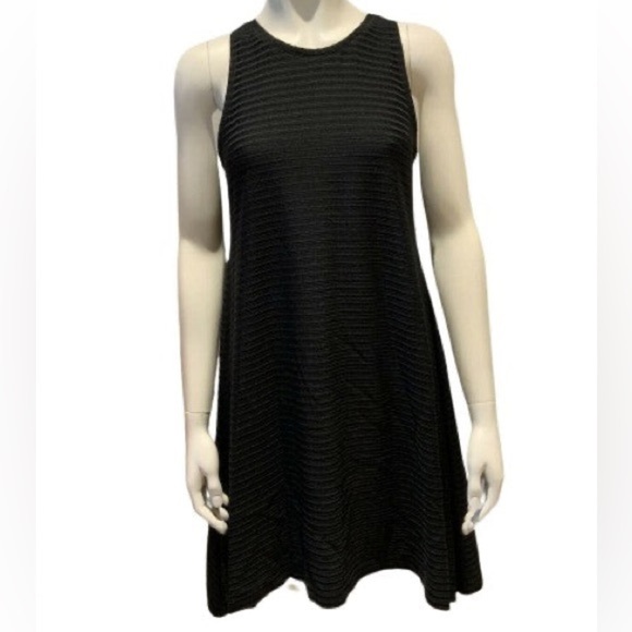 Club Monaco Black Ribbed Knit Swing Dress Size Small - Picture 1 of 5